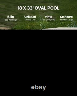 18x33 Oval Pool Liner Unibead Above Ground, 52 Wall, Standard Gauge
