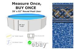 20' x 52 Round Unibead 25 Gauge Swimming Pool Liner (Choose Pattern)