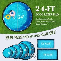 2025 Upgraded 24' ft Thicker Pool Pad for above Ground Pool Liner (Black)
