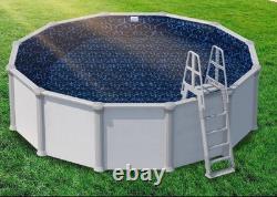 21' Bluewave Evening Round Standard Gauge 48/54Deep Pool Overlap Liner In Blue