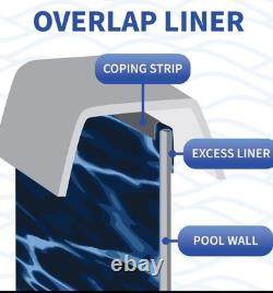 21' Bluewave Evening Round Standard Gauge 48/54Deep Pool Overlap Liner In Blue
