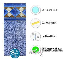 21 x 52 Round Unibead Mosaic Diamond Above Ground Swimming Pool Liner -25 Gauge