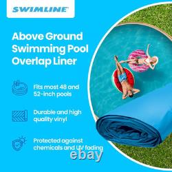 21Ft. Solid Blue round above Ground Swimming Pool Overlap Liner