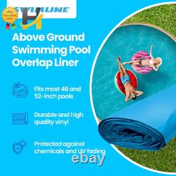 21Ft. Solid Blue round above Ground Swimming Pool Overlap Liner