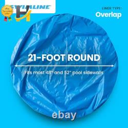 21Ft. Solid Blue round above Ground Swimming Pool Overlap Liner
