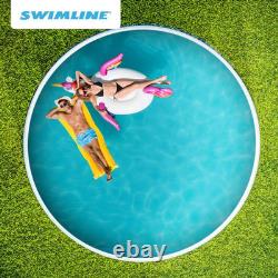 21Ft. Solid Blue round above Ground Swimming Pool Overlap Liner