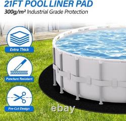 21Ft round above Ground Pool Pad, 300G/M² (9Oz/Yz²) Heavy Duty Pool Mats for Flo