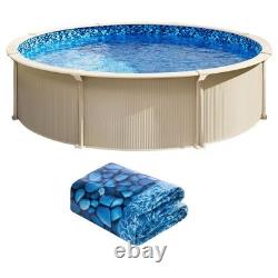 24' Above Ground Blue Swimming Pool Liner, Round Unibead for 52 High Steel Wall