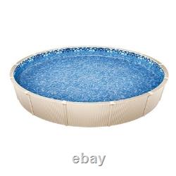 24' Above Ground Blue Swimming Pool Liner, Round Unibead for 52 High Steel Wall
