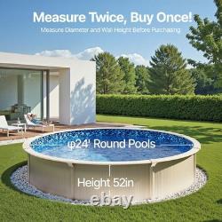 24' Above Ground Blue Swimming Pool Liner, Round Unibead for 52 High Steel Wall
