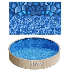 24' Above Ground Swimming Beaded Blue Pool Liner, Round for 52 Steel Wall