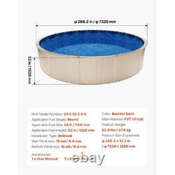 24' Above Ground Swimming Beaded Blue Pool Liner, Round for 52 Steel Wall