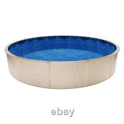 24' Above Ground Swimming Beaded Blue Pool Liner, Round for 52 Steel Wall
