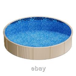 24' Above Ground Swimming Beaded Blue Pool Liner, Round for 52 Steel Wall