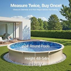 24' Above Ground Swimming Overlap Blue Pool Liner, Round for 54 Steel Wall