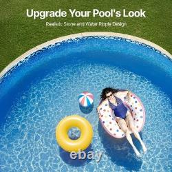 24' Above Ground Swimming Overlap Blue Pool Liner, Round for 54 Steel Wall