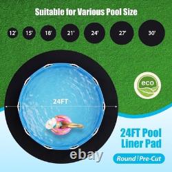 24 FT Round Pool Liner Pad for Above Ground Pools, Durable Pool Mat with Geotext