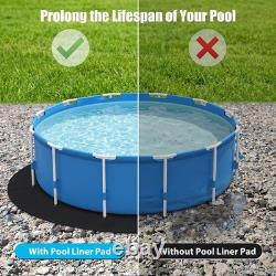 24 FT Round Pool Liner Pad for Above Ground Pools, Durable Pool Mat with Geotext