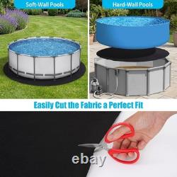 24 FT Round Pool Liner Pad for Above Ground Pools, Durable Pool Mat with Geotext