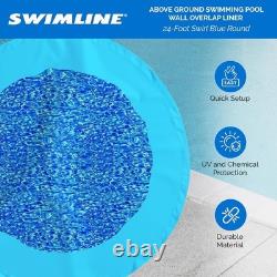 24 Feet Round Overlap Above Ground Pool Liner Standard Gauge With Swirl Bottom