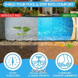 24-Foot Round Above Ground Pool Liner Pad, Geotextile Under Padding, Extends