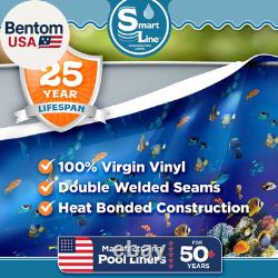 24 Ft round Swimming Pool Liner Caribbean Unibead Style 52 Inch Wall Heigh