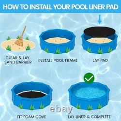 24' Round Above Ground Pool Liner Pad Geotextile Under Padding, Puncture & Wee