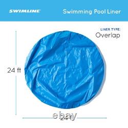 24' Round Blue Pool Liner Overlap 20 Gauge Fits 48-54 Walls