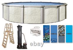 24' Round Fallston Above Ground Swimming Pool Full Pool Kit with PRC System