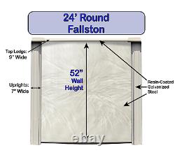 24' Round Fallston Above Ground Swimming Pool Full Pool Kit with PRC System