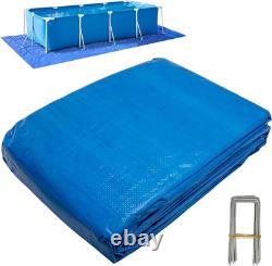 24 X 16 Ft Rectangular Pool Ground Cloths, Waterproof PE Swimming Pool Liner Pad