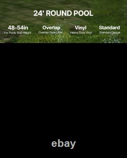 24-ft Round Above Ground Pool Liner, Overlap Pool Liners, Standard Gauge Vinyl