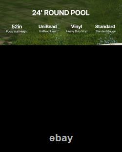 24-ft Round Above Ground Pool Liner, Unibead Pool Liners, Standard Gauge, 52inc