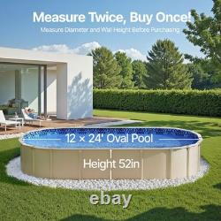 24' x 12' Above Ground Swimming Pool Liner Blue Unibead, Oval for 52 Steel Wall