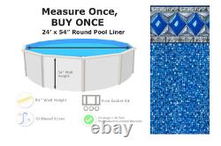 24' x 54 Round Unibead 20 Gauge Swimming Pool Liner (Choose Pattern)