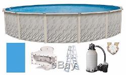 24'x52 Above Ground Round Meadows Swimming Pool with Liner, Ladder & Filter Kit