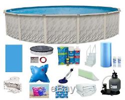 24'x52 Ft Above Ground Round Meadows Swimming Pool with Liner, Step, Filter Kit