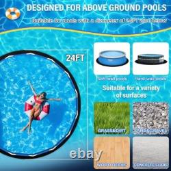 24FT Pool Liner Pad, Seamless Above Ground Pool Liner, Pre-Cut Heavy Duty Round Po