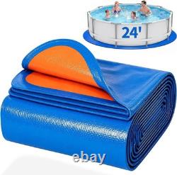 24FT Round Pool Liner Pad for Above Ground Pools, 180 GSM Underlayment Heavy-D