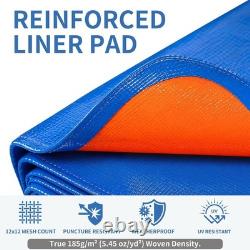 24FT Round Pool Liner Pad for Above Ground Pools, 180 GSM Underlayment Heavy-D