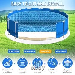 24FT White Pool Liner Pad, Seamless Above Ground Pool Liner, Pre-Cut 24FT-White