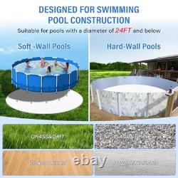 24FT White Pool Liner Pad, Seamless Above Ground Pool Liner, Pre-Cut 24FT-White