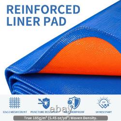 24FT round Pool Liner Pad for above Ground Pools, 180 GSM Heavy-Duty Puncture Re