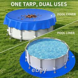 24FT round Pool Liner Pad for above Ground Pools, 180 GSM Heavy-Duty Puncture Re