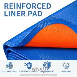 24FT round Pool Liner Pad for above Ground Pools, Thickened Puncture-Resistant u