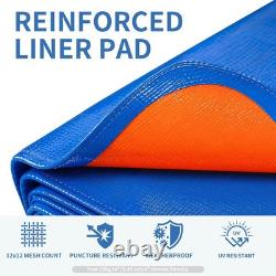24FT round Pool Liner Pad for above Ground Pools, Thickened Puncture-Resistant u