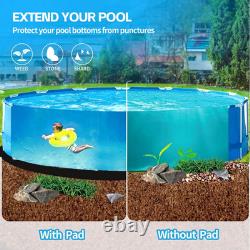 24Ft round Pool Liner Pad, Outdoor Swimming Pool Mat for above Ground Pool, Pre