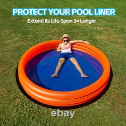 24Ft round Pool Liner Pad, Outdoor Swimming Pool Mat for above Ground Pool, Pre