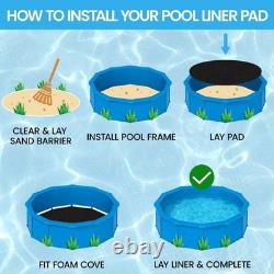 24ft Round Above Ground Pool Liner Pad Geotextile Underlayment, Puncture & Wee
