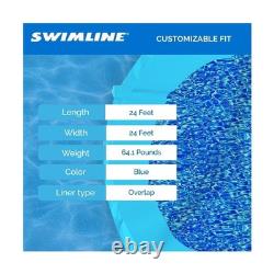 24ft Round Above Ground Pool Liner Standard Gauge Swirl Bottom Blue